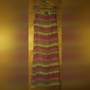 Women's Sag Harbor Multicolored Side Slit Pencil Maxi Dress Size 12
